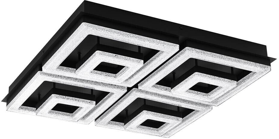Eglo 99328 Ceiling light FRADELO 1 black, clear L:52 W:52 H:9.5cm 3000K