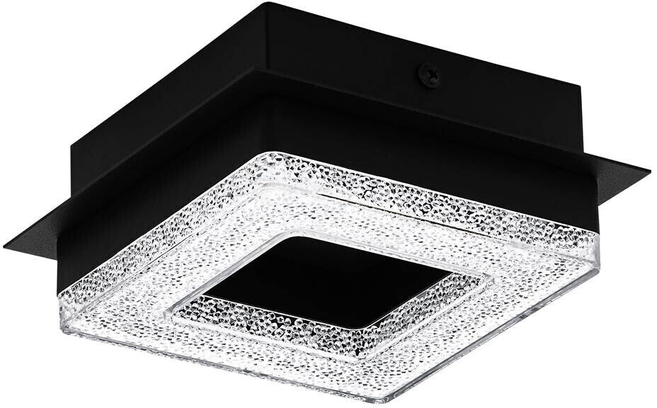 Eglo 99324 ceiling light FRADELO 1 black, clear L:14 W:14 H:6cm 3000K