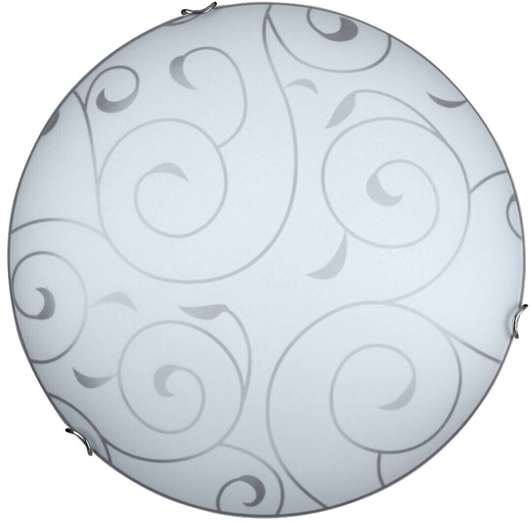 Rabalux 3853 Ceiling lamp Harmony lux made of metal glass chrome claw/ white pattern Ø40cm