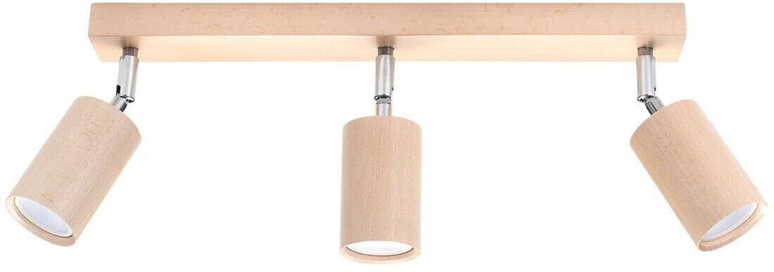 Sollux SL.0703 ceiling light BERGE 3 wood L: 45, W: 6, H: 20, socket GU10, dimmable