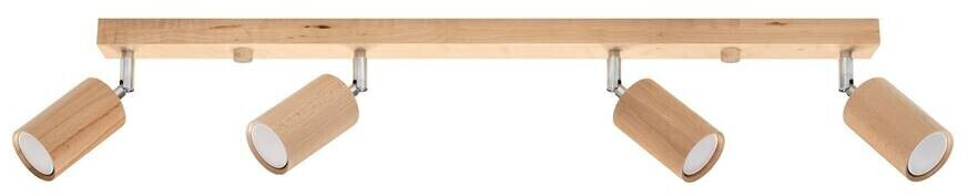 Sollux SL.1042 ceiling light BERG 4 natural wood L: 50, W: 800, H: 200, GU10/40W, dimmable