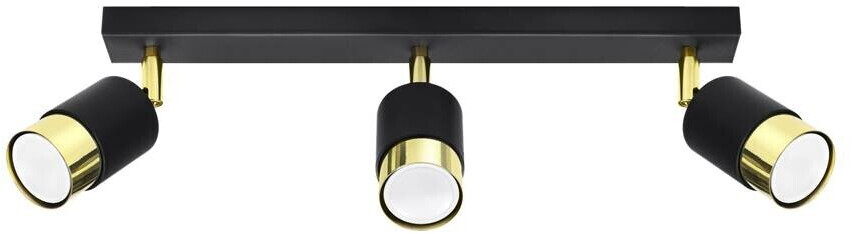 Sollux SL.1071 ceiling light NERO 3 black/gold steel 40W L: 45cm W: 5cm H: 18cm dimmable