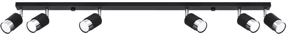 Sollux SL.1068 ceiling light NERO 6 black/chrome steel 40W L: 117cm W: 5cm H: 18cm dimmable
