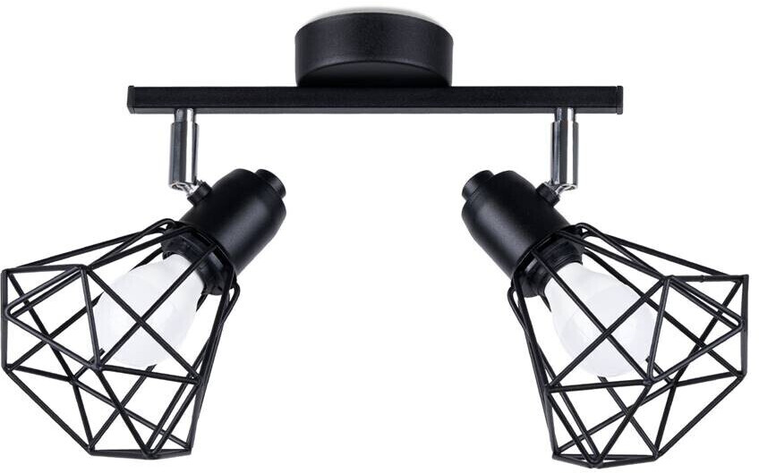Sollux SL.1106 ceiling lamp ARTEMIS 2XE14 40W steel black L:31cm W:17cm H:19cm dimmable