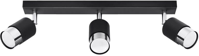 Sollux SL.1066 ceiling light NERO 3 black/chrome steel 40W L: 45cm W: 5cm H: 18cm dimmable