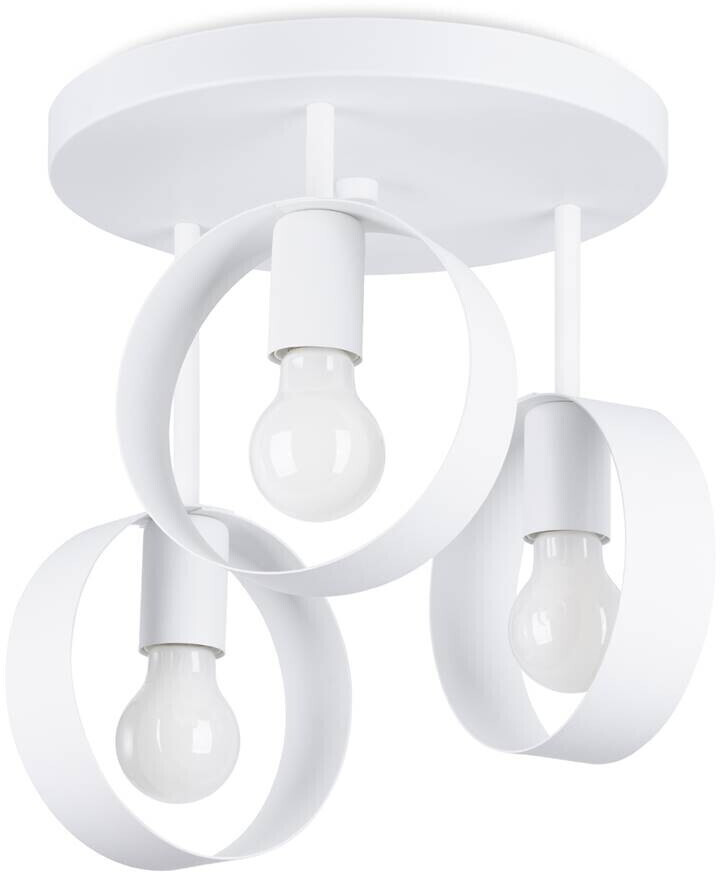 Sollux SL.1136 ceiling light TITRAN 3XE27 60W steel white L:30cm W:30cm H:34.5cm dimmable