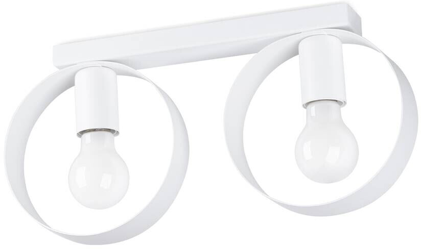 Sollux SL.1135 ceiling light TITRAN 2XE27 60W steel white L:40cm W:5cm H:20cm dimmable