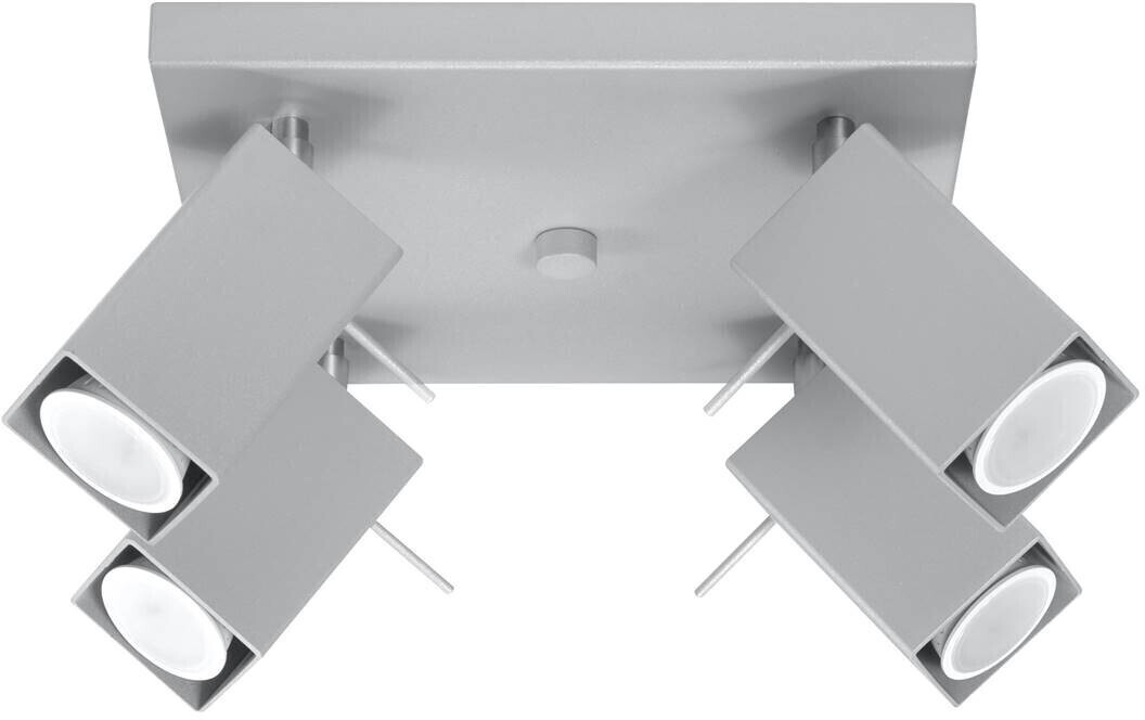 Sollux SL.0458 ceiling light MERIDA 4 gray L: 25, W: 25, H: 15, GU10 socket, dimmable