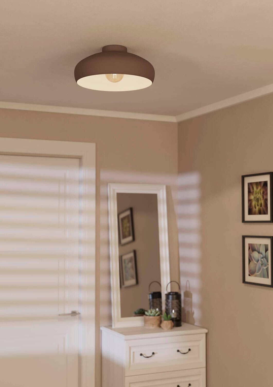 Eglo 900359 Ceiling light MOGANO E27 1X60W H:17.5cm Ø40cm dimmable