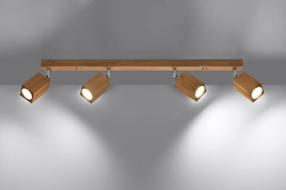 Sollux SL.1038 ceiling light KEKE 4 oak L: 50, W: 800, H: 200, GU10/40W, dimmable
