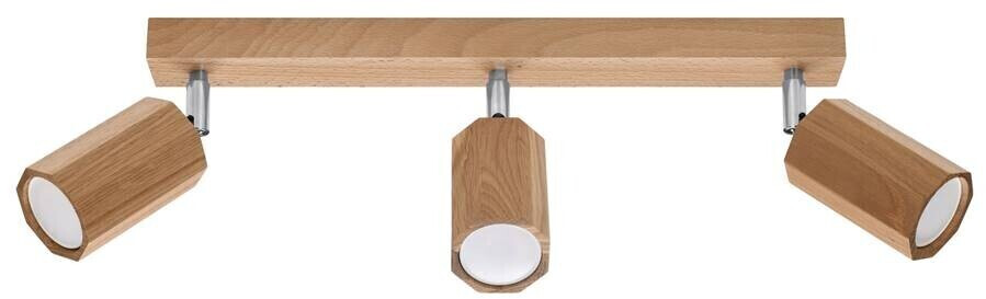 Sollux SL.1030 ceiling light ZEKE 3 oak L: 50, W: 450, H: 200, GU10/40W, dimmable