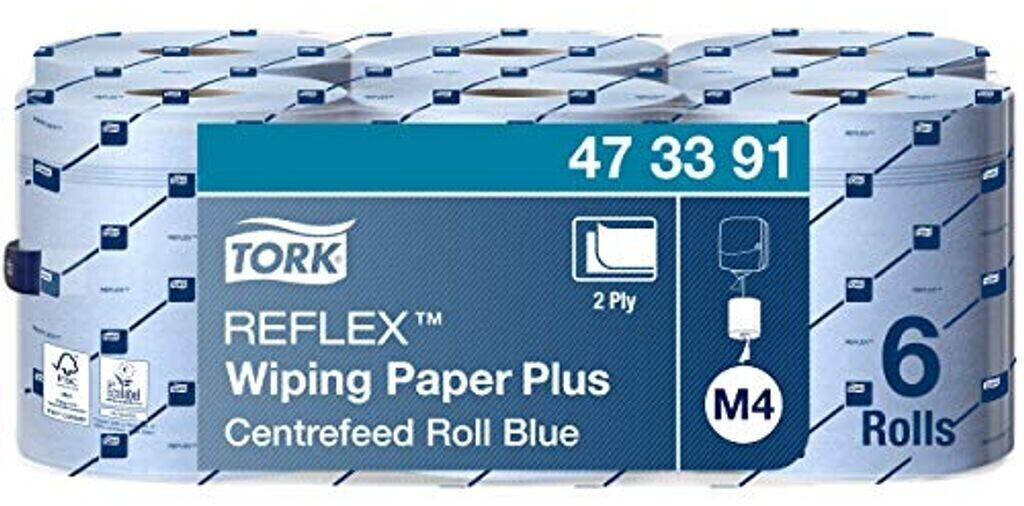 Tork Reflex paper wipes 2-ply blue (6 pcs)