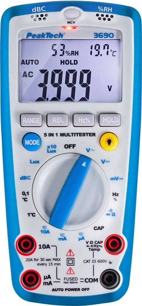 PeakTech P 3690 True RMS 600V 10A NCV