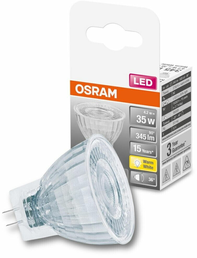 LED Lampe ersetzt 35W Gu4 Reflektor - Mr11 in Transparent 4,2W 2700K 1er Pack transparent ab 5,39 | Preisvergleich bei idealo.de