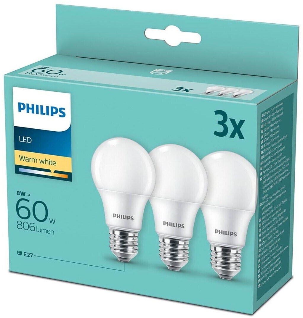 4er Pack LED Leuchtmittel 8718699648909 Philips Glühlampe Filament 2,2W  entspricht 25W 250 Lumen E27 warmweiß nicht dimmbar