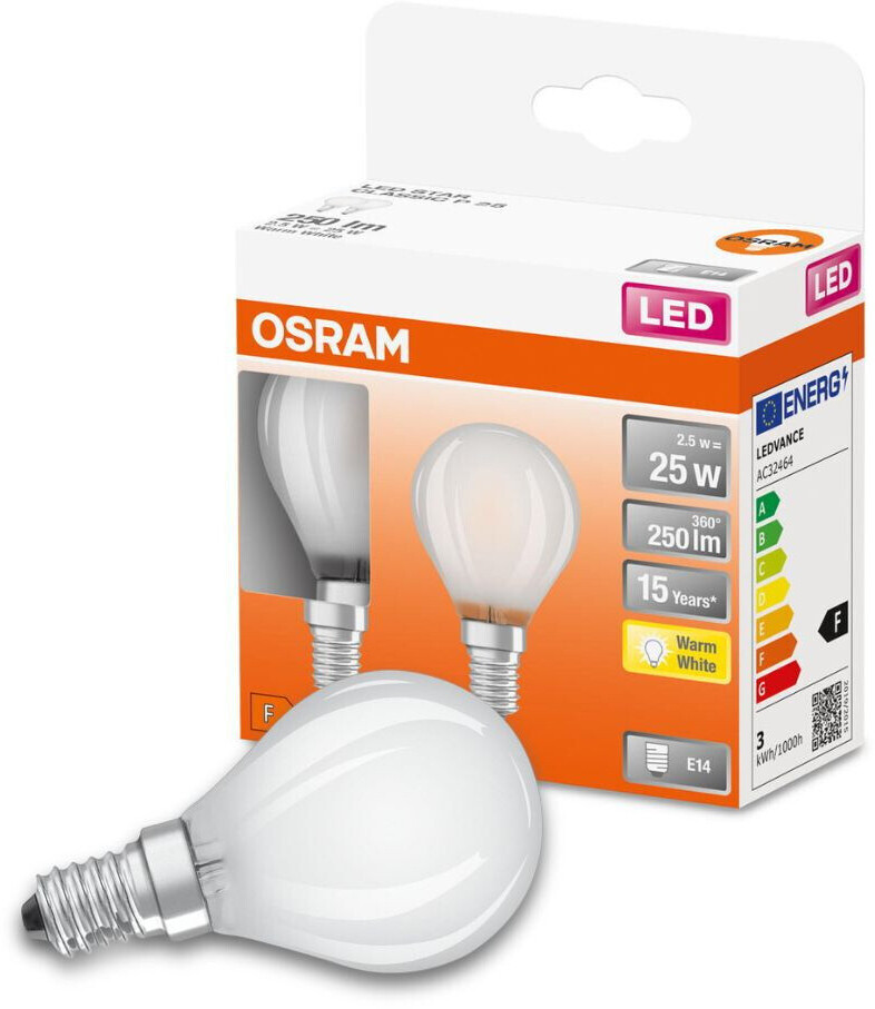 OSRAM Led étoile 2-25W B25 lampe bougie E14 blanc chaud