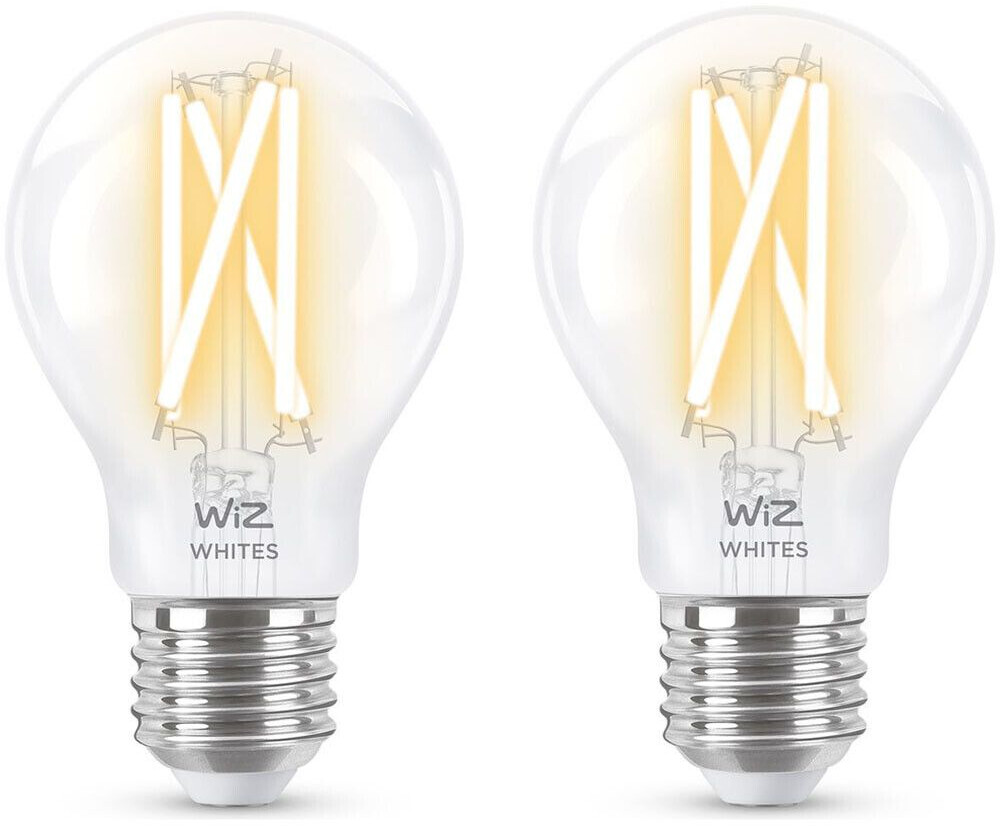 Wiz LED Smart bulbs in transparent E27 A60 7W 806lm 2-pack transparent