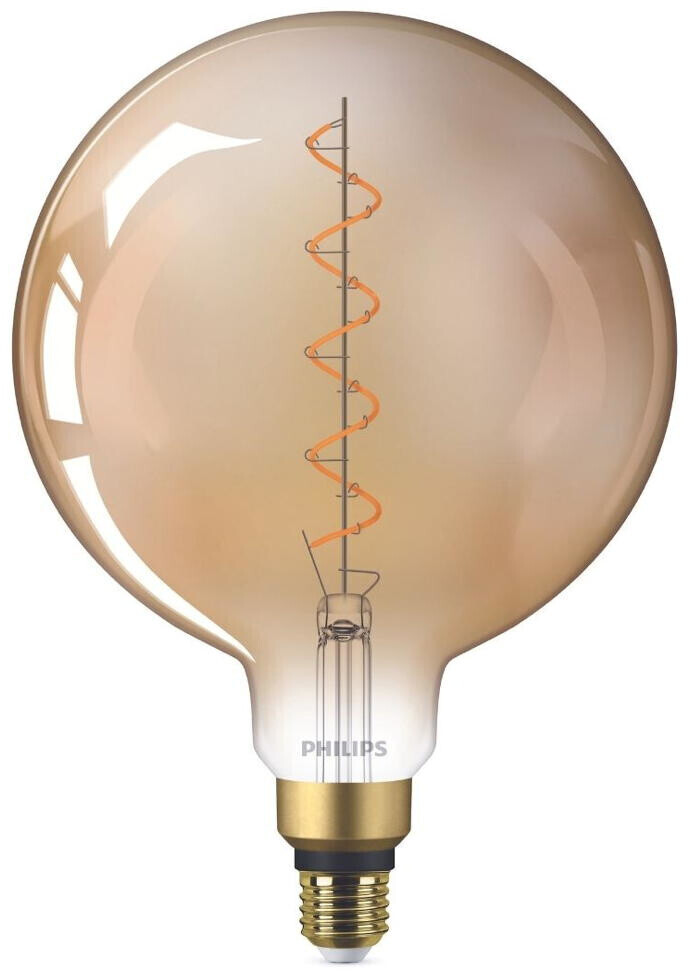 Philips LED lamp replaces 25W, E27 Globe G200, gold, warm white, 300 lumens, not dimmable, 1-pack gold / brass