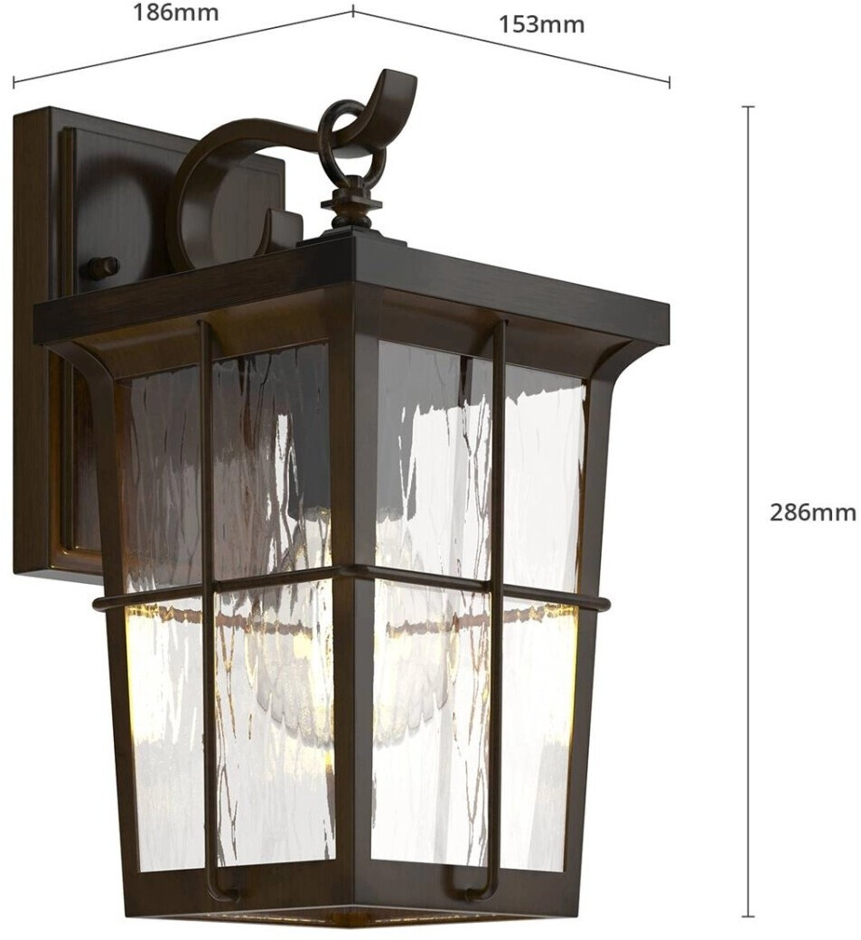 Lindby Charmaine outdoor wall lamp lantern, golden brown