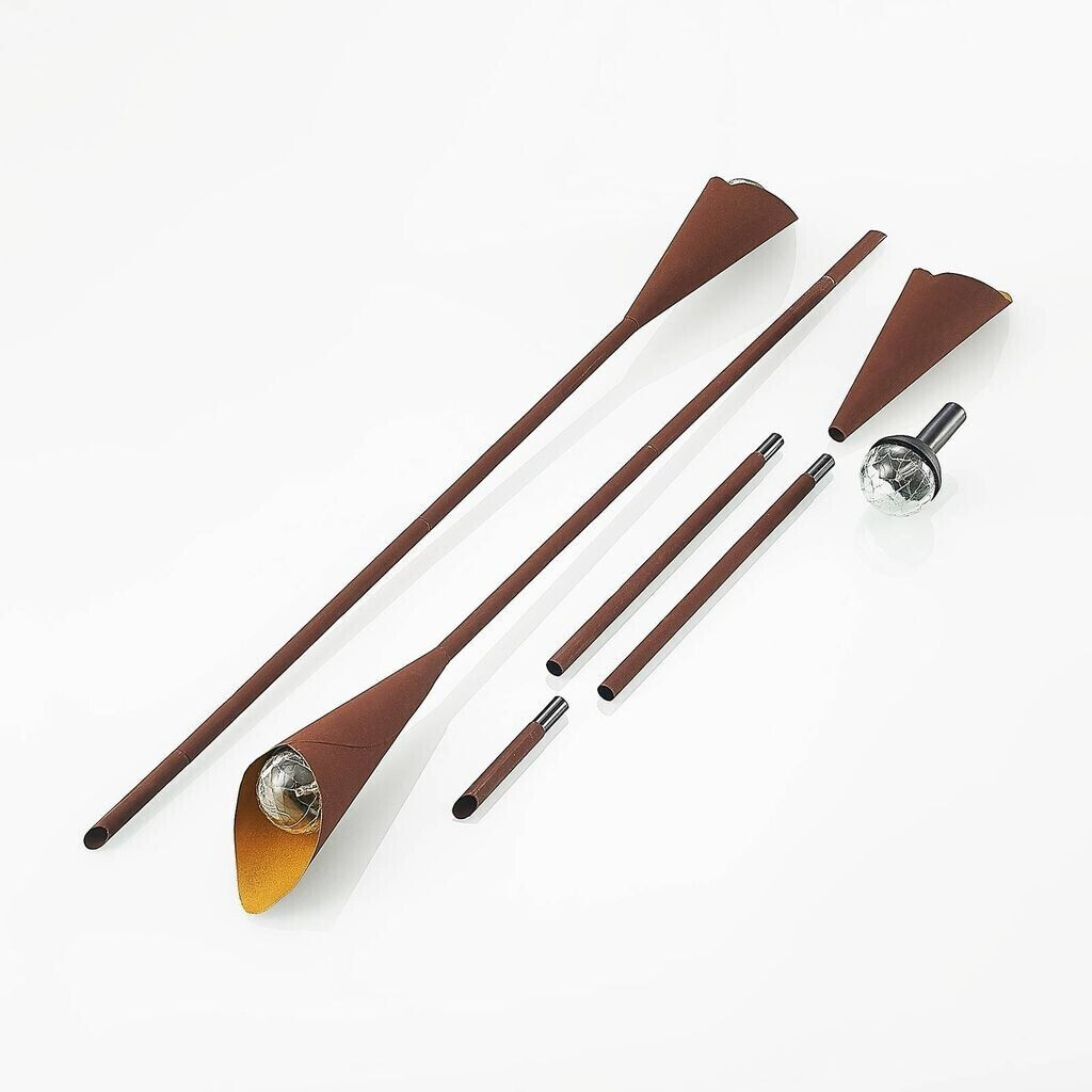 Lindby Jalf LED solar lamp, set of 3, rust-coloured
