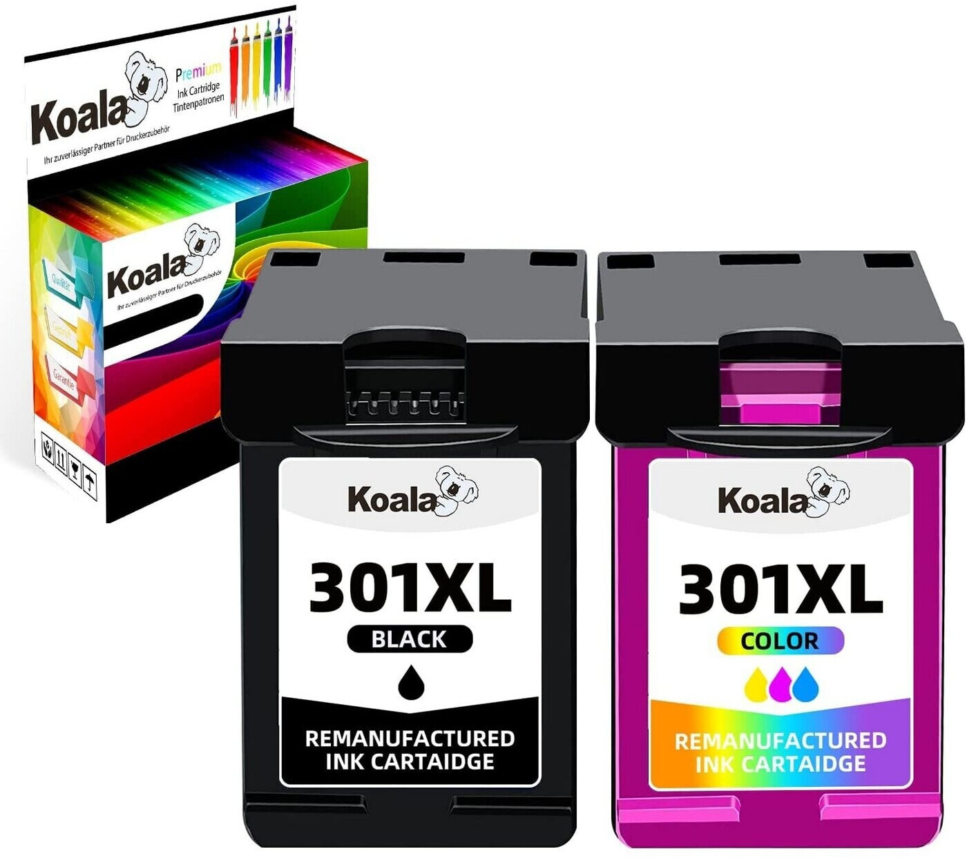 Koala Kompatible 301 Xl 301xl Multipack Druckerpatronen 1 X Schwarz 1 X Farbe Für Hp Deskjet 4625