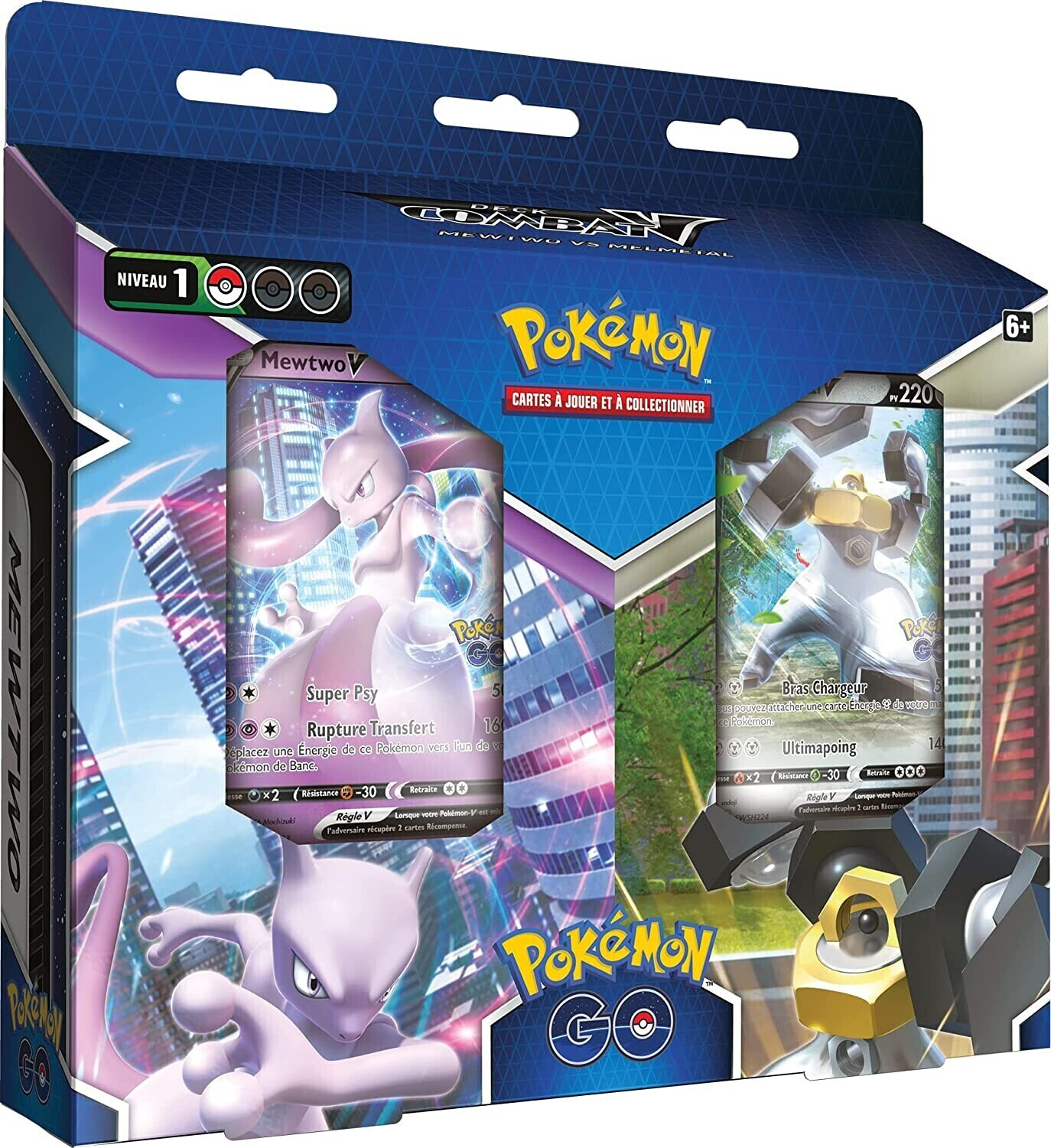 Asmodée Pokémon Deck Combat-V Mewtwo vs Melmetal Pokémon Go (français)