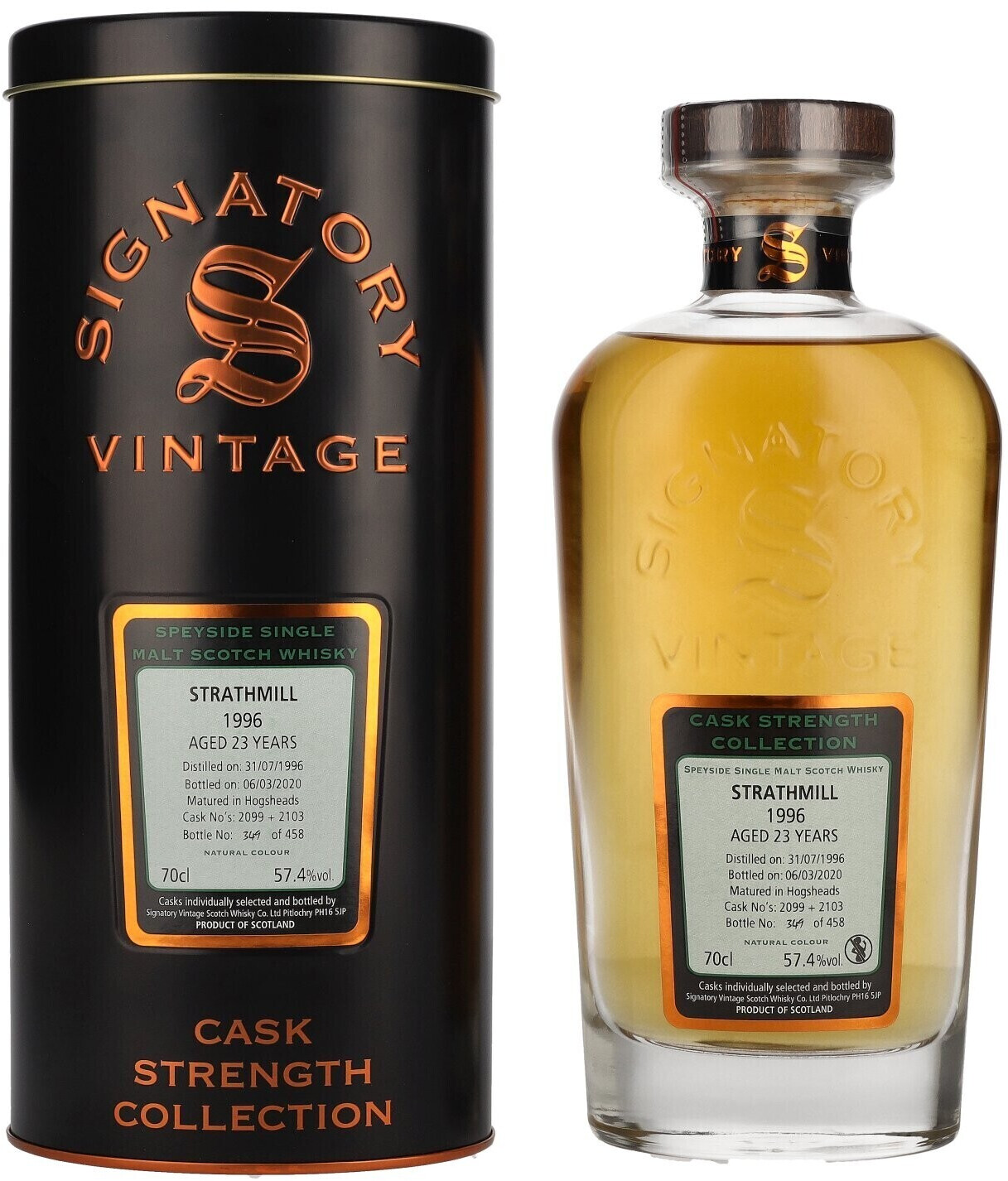 Signatory Vintage 23 Years Old Strathmill 1996 Cask Strength 0.7l 57.4%