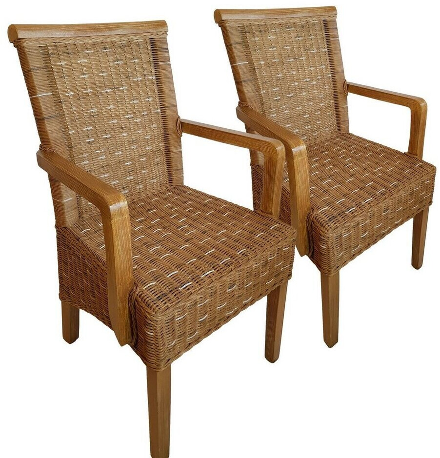 bei Esszimmer-Stühle-Set (CAS003016-SET) mit 2 Stück 446,95 weiß | € braun Preisvergleich Perth ab Armlehnen Casamia