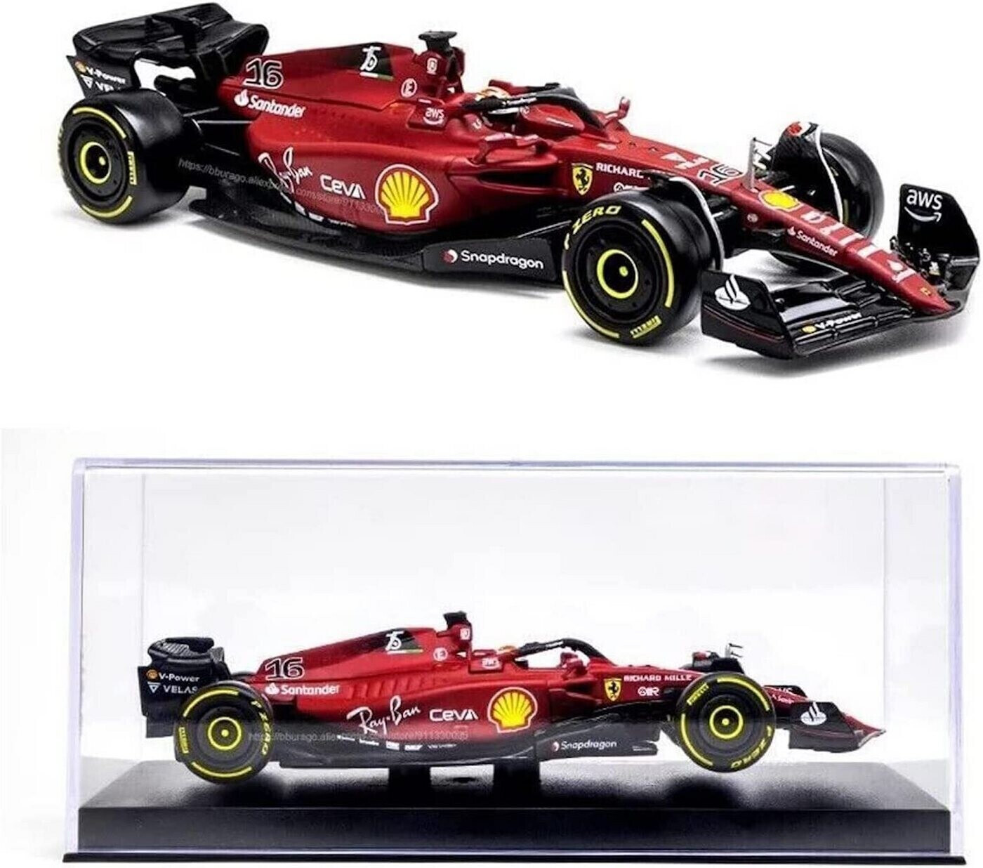 Soldes BBurago Ferrari Racing F1-75 Leclerc 2024 au meilleur prix