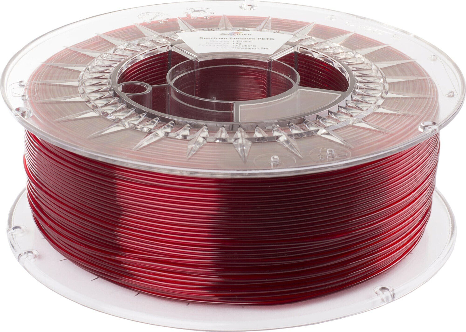 Spectrum PETG Transparent Red - 1,75 mm / 1000 g