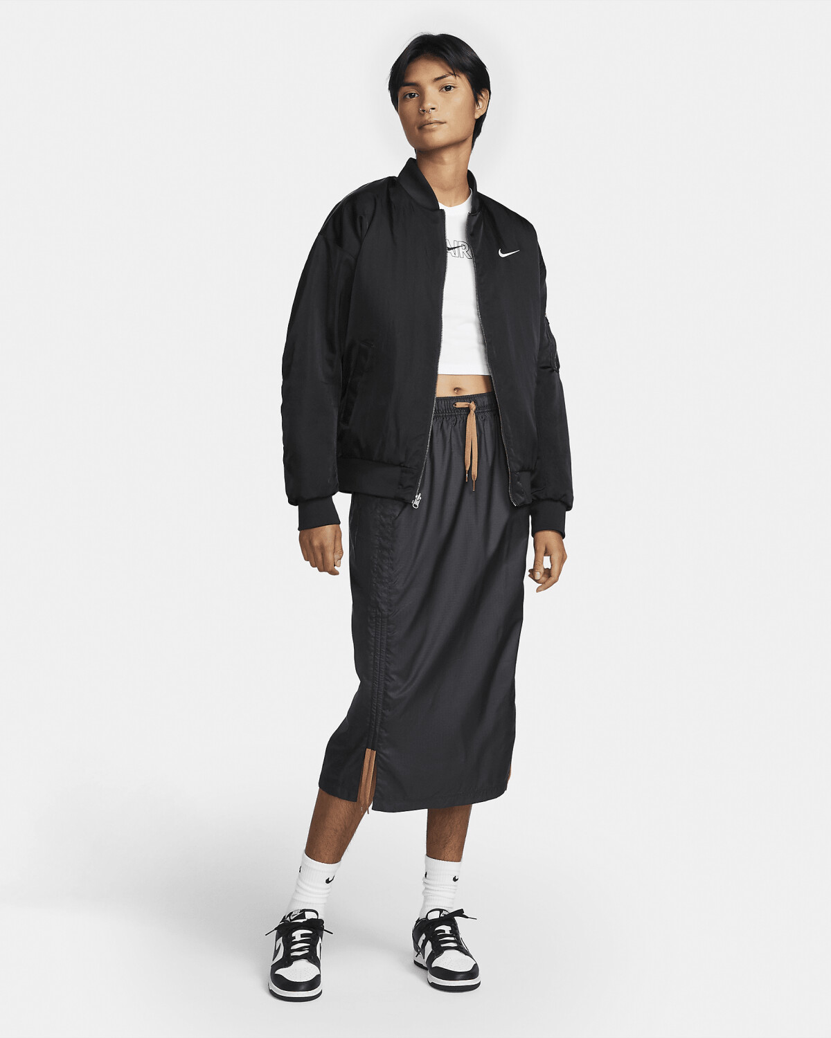 Black and white nike bomber jacket clearance