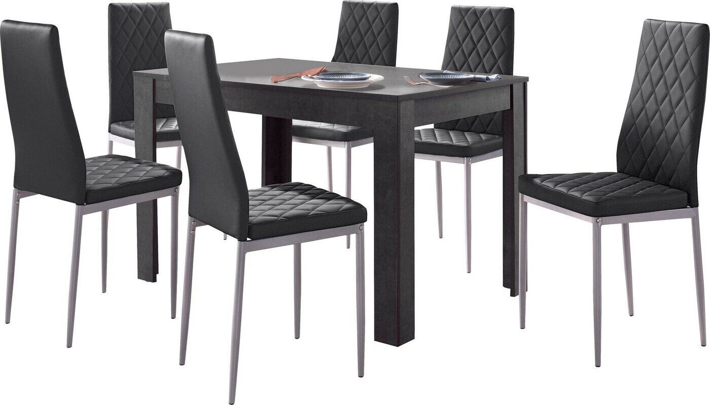 INOSIGN Essgruppe Lynn + Brooke (Set, 5-tlg), 4 Stühle mit Tisch in  schieferfarben, Breite 120 cm( schieferfarben/Schwarz) ab 237,99 € |  Preisvergleich bei | Essgruppen