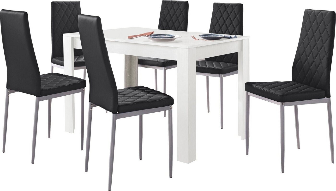 INOSIGN Essgruppe Lynn + Brooke (Set, 5-tlg), mit Tisch in Weiß, Breite 120  cm( Weiß mit Struktur/S) ab 237,99 € | Preisvergleich bei