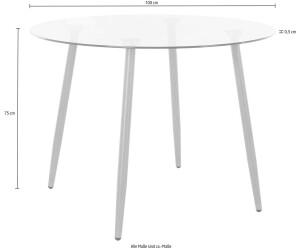 INOSIGN Essgruppe Miller (Set, 5-tlg), Glastisch mit 4 Stühlen ( Kunststoffschale)( Weiß) ab 229,49 € | Preisvergleich bei