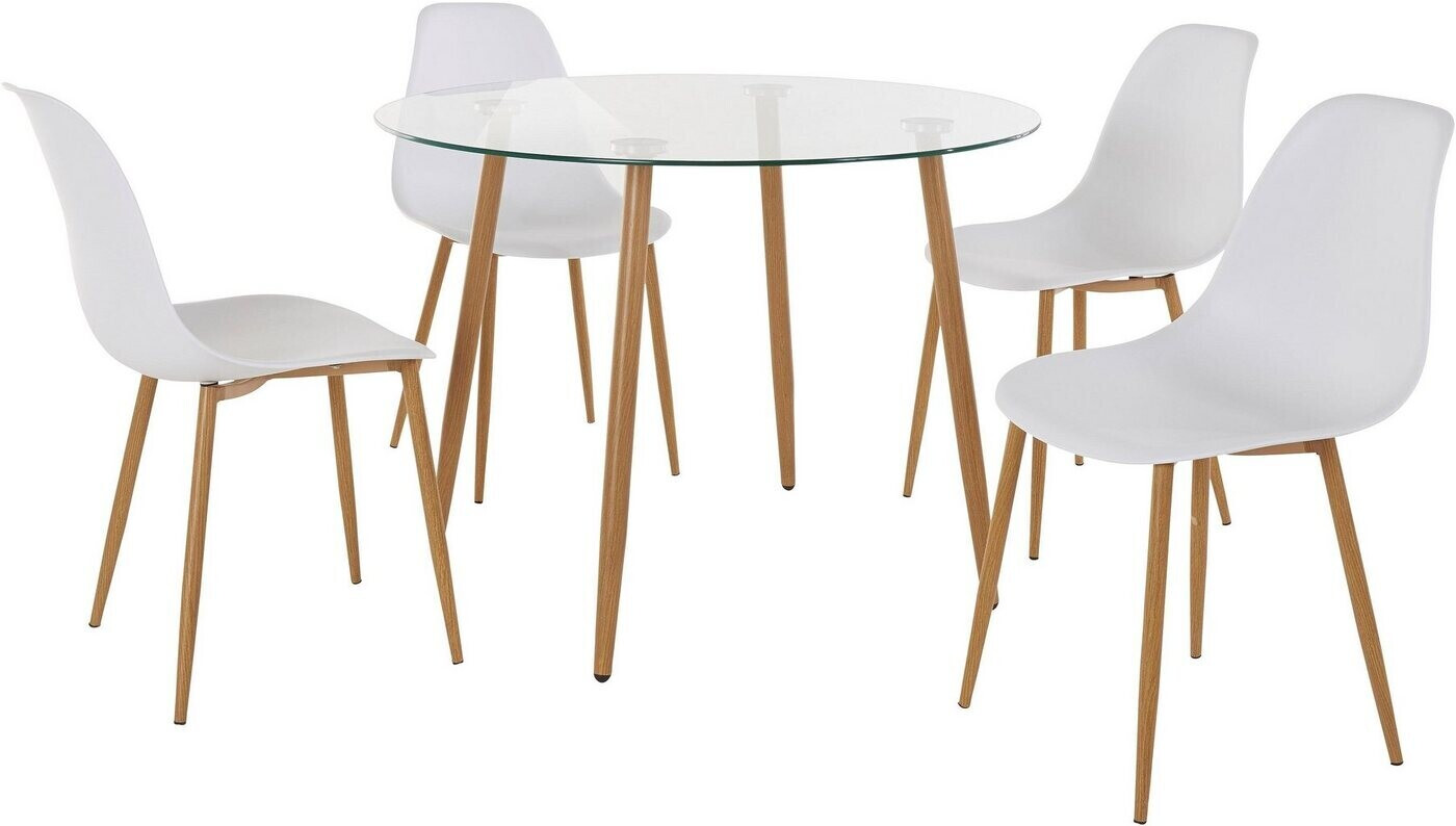 Miller Glastisch mit bei Weiß) Essgruppe (Set, (Kunststoffschale)( 229,49 INOSIGN | Preisvergleich 5-tlg), 4 Stühlen € ab