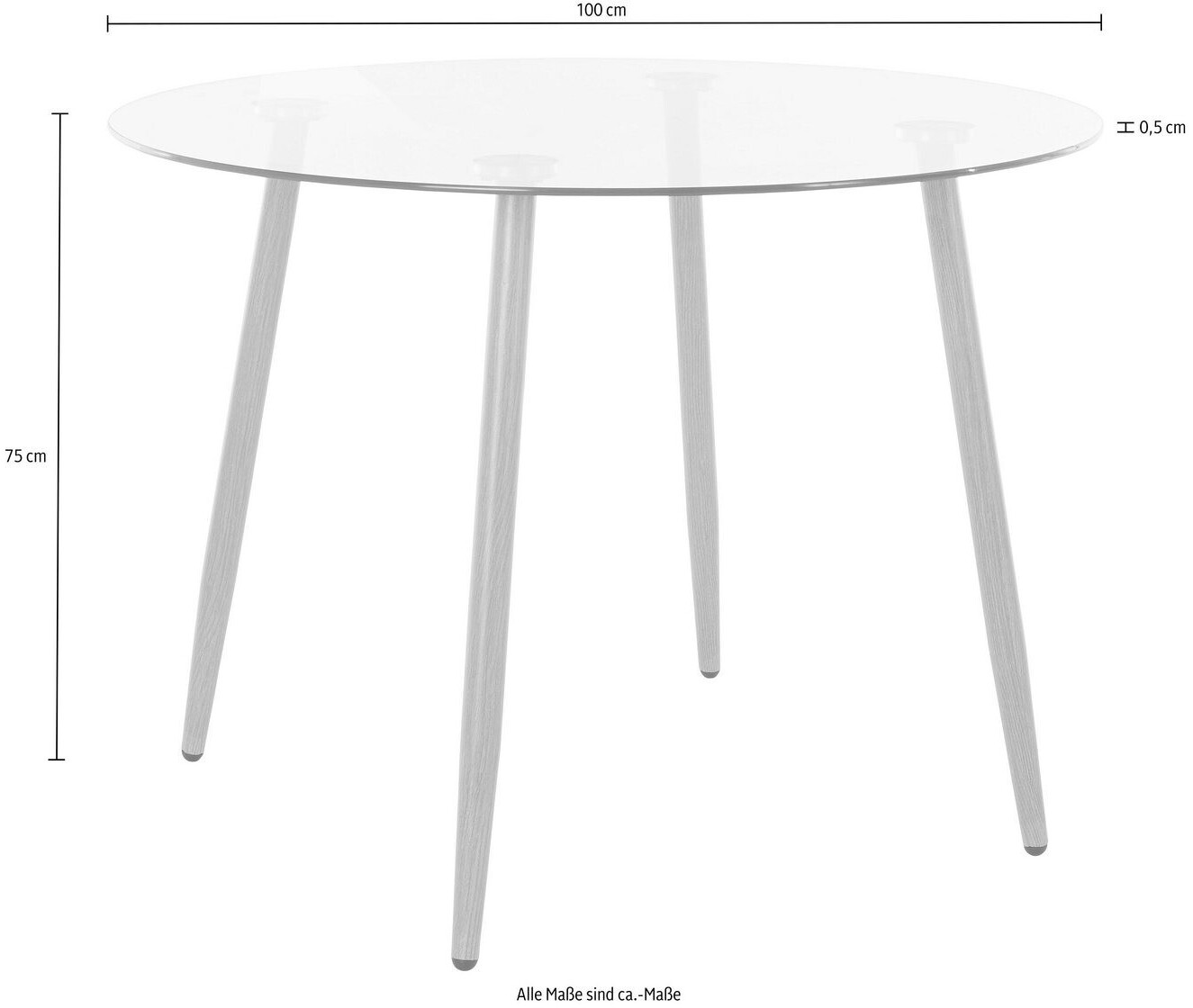 INOSIGN Essgruppe Miller (Set, 5-tlg), Glastisch mit 4 Stühlen  (Kunststoffschale)( Weiß) ab 229,49 € | Preisvergleich bei