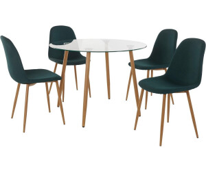 INOSIGN Essgruppe Miller (Set, 5-tlg), Glastisch mit 4 Stühlen (Webstoff)(  dunkelgrün) ab 215,34 € | Preisvergleich bei | Essgruppen