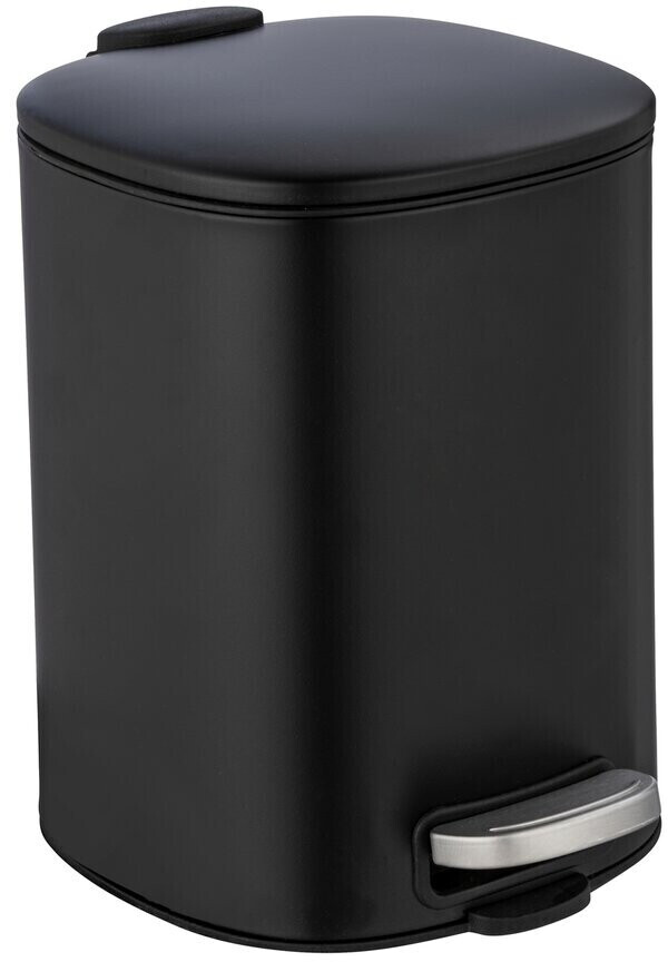 Wenko 5 L pedal bin Alassio made of black stainless steel