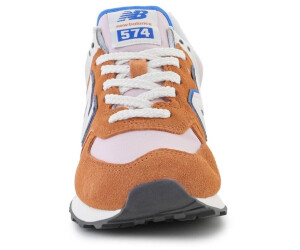 New balance beige & orange discount 574 trainers