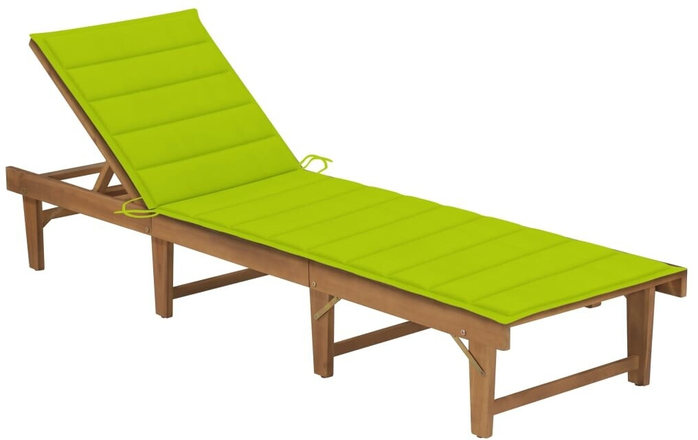 vidaXL Klappbare Sonnenliege mit Auflage Akazie grün (3064175)