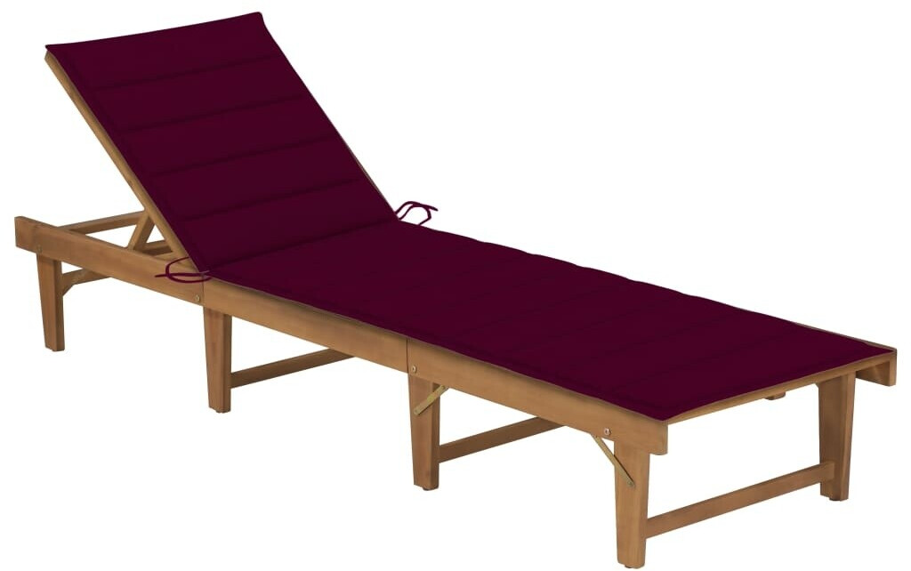 vidaXL Klappbare Sonnenliege mit Auflage Akazie rot (3064173)