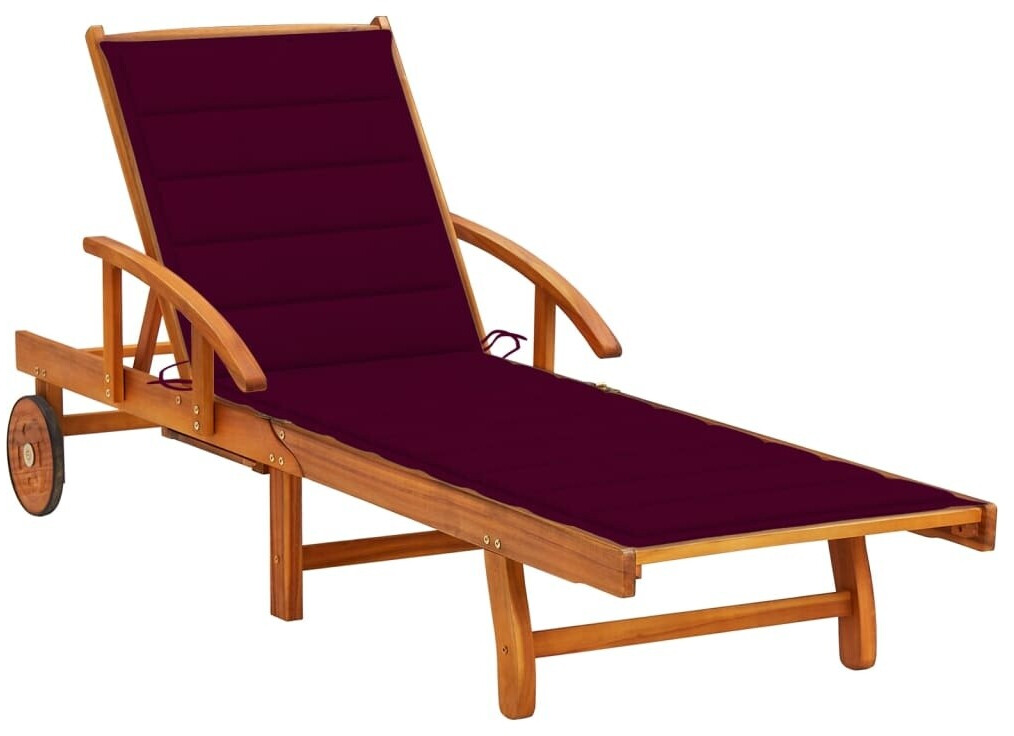 vidaXL Sonnenliege mit Auflage Akazie rot (3061611)