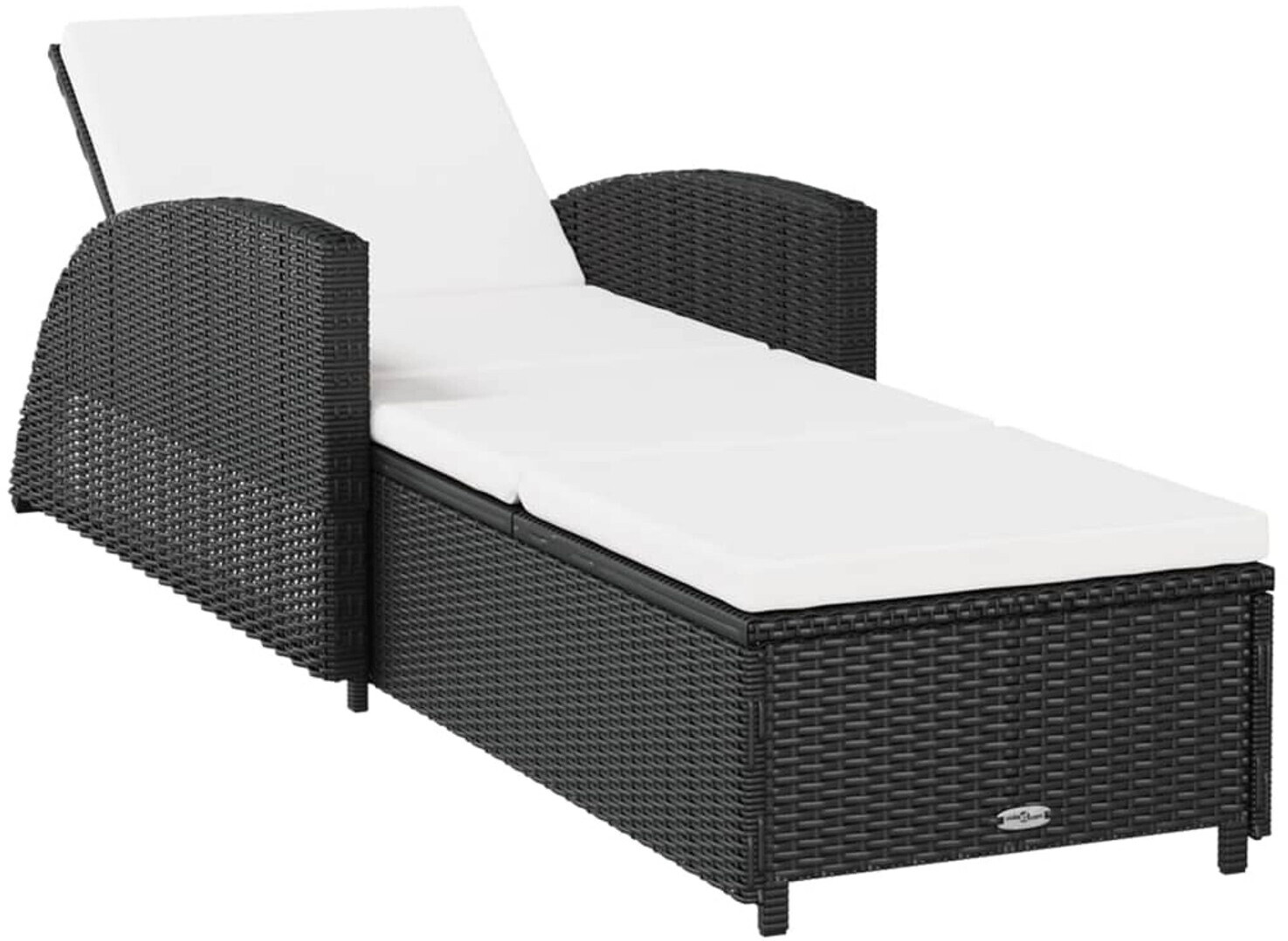 vidaXL Sonnenliege mit cremeweißer Auflage Polyrattan schwarz (317177)