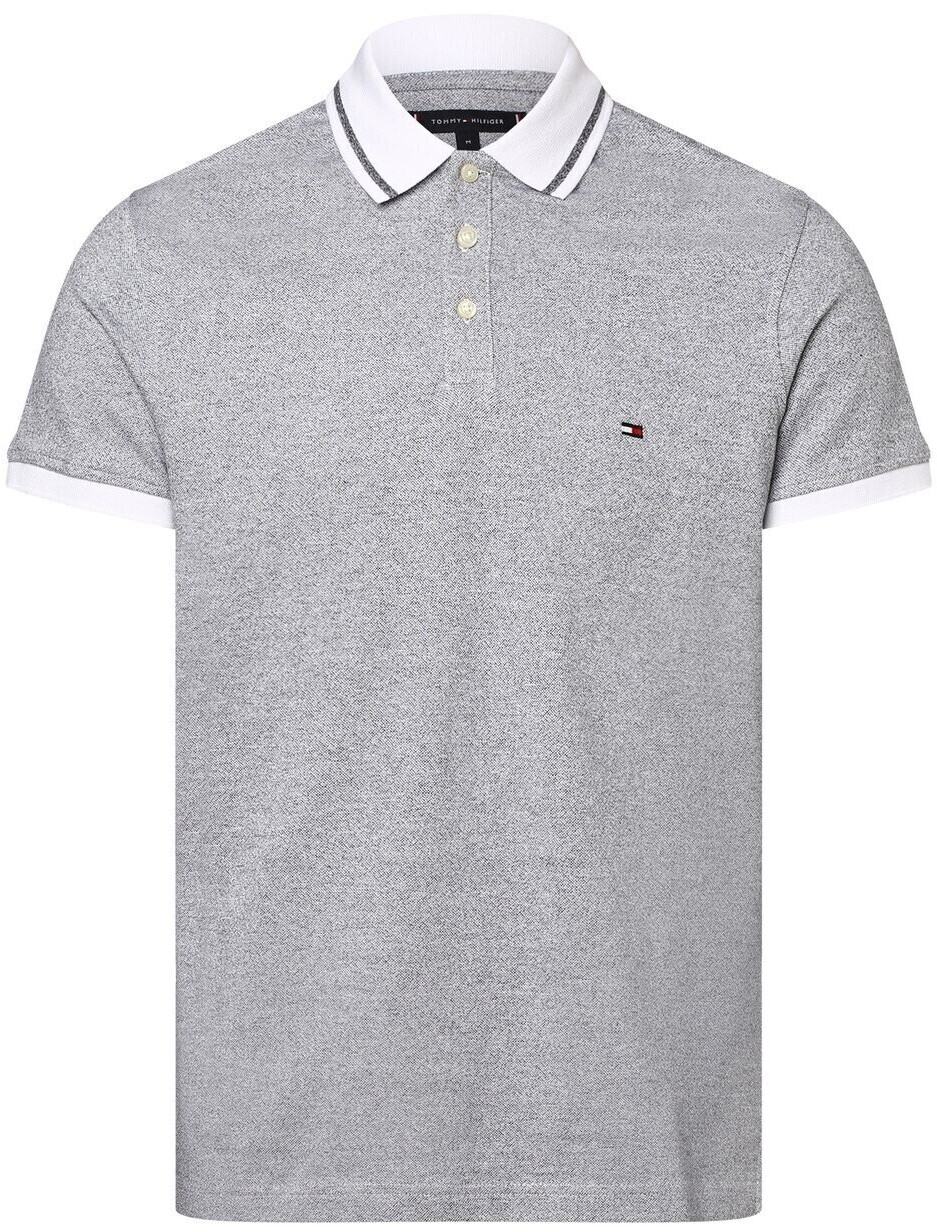 Tommy Hilfiger Tipped Mouliné Slim Fit Polo (MW0MW30780) white/desert sky moulin