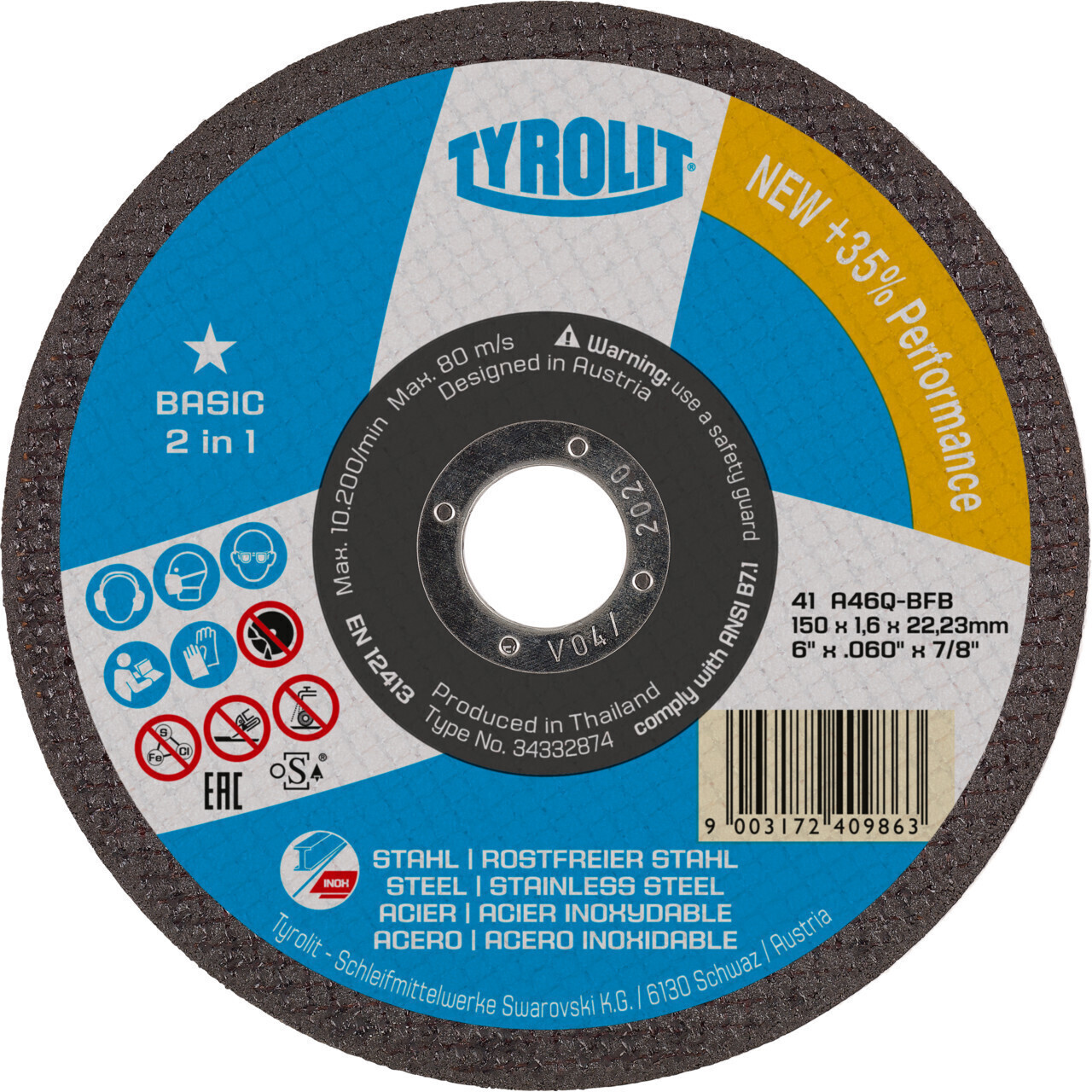 Tyrolit 115 x 1,6 x 22,23 mm (34332872)