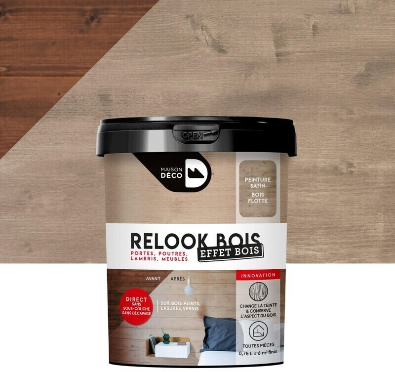 Maison Deco Relook bois Effet bois 0,75 L bois flotté