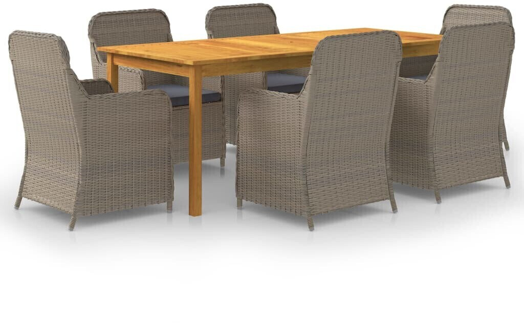 vidaXL Ensemble de salle à manger de jardin 7 pcs (3067911) marron