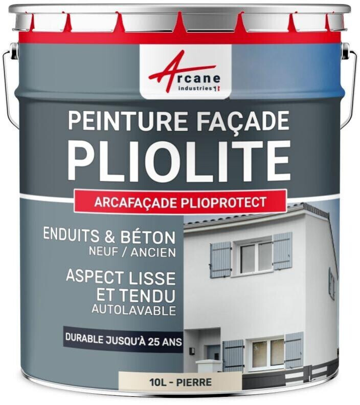 Arcane Industries Arcafaçade Plioprotect Peinture façade pliolite 10 L pierre RAL 090 10 10