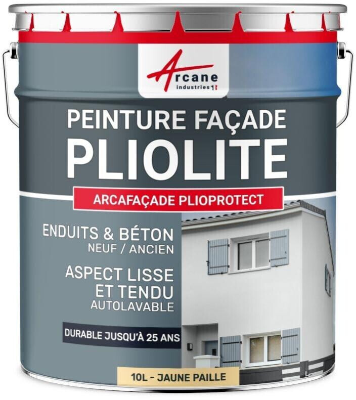 Arcane Industries Arcafaçade Plioprotect Peinture façade pliolite 10 L jaune paille RAL 085 90 30