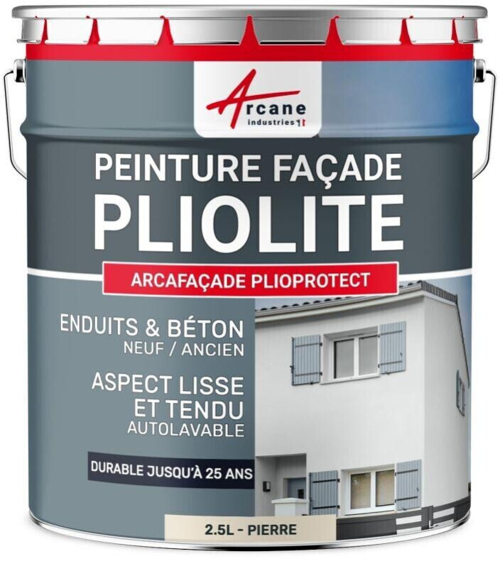 Arcane Industries Arcafaçade Plioprotect Peinture façade pliolite 2,5 L pierre RAL 090 10 10